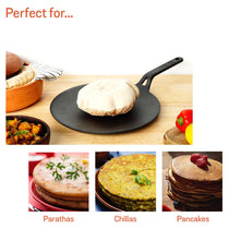 Meyer Pre-Seasoned Cast Iron Roti/Chapati Tawa 26cm, Black