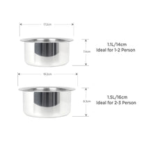 MEYER Trivantage set of 2 Tri-ply Stainless Steel Tope With Lid (14,16cm)