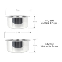MEYER Trivantage set of 2 Tri-ply Stainless Steel Tope With Lid ( 16,18 cm)