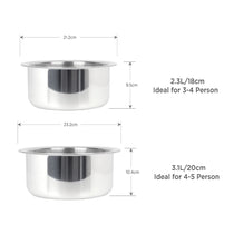 MEYER Trivantage set of 2 Tri-ply Stainless Steel Tope With Lid (18,20 cm)
