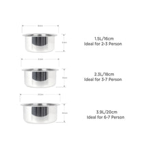 MEYER Trivantage set of 3 Tri-ply Stainless Steel Tope With Lid (16,18,20 cm)
