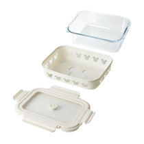 Disney Rectangle Glass Container with Air Tight Detachable Lid (set of 2)