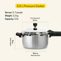 MEYER Presta 5.5L Tri-ply Pressure Cooker