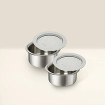 MEYER Trivantage set of 2 Tri-ply Stainless Steel Tope With Lid (14,16cm)