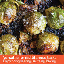 Meyer Pre-Seasoned Cast Iron double Handle skillet 26cm, Black-05