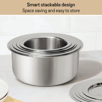 MEYER Trivantage set of 3 Tri-ply Stainless Steel Tope With Lid (14,16,18 cm)