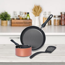 Meyer Non-Stick 3pcs Cookware Set (24cm Frypan + 14cm Milkpan + Nylon Turner)