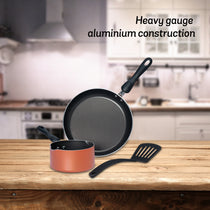 Meyer Non-Stick 3pcs Cookware Set (24cm Frypan + 14cm Milkpan + Nylon Turner)