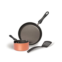 Meyer Non-Stick 3pcs Cookware Set (24cm Frypan + 14cm Milkpan + Nylon Turner) - Pots and Pans