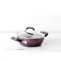 Meyer Merlot Non-Stick Kadai/Wok with Lid, 20cm