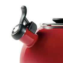 Circulon Enamel On Steel Whistling Tea Kettle 1.9 Liters, Red