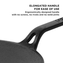 Meyer 2pcs Set - 26cm Cast Iron Roti Tawa + 9 inch Silicone Tongs