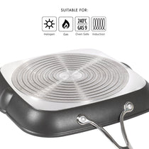 Circulon Non-Stick + Hard Anodized Aluminium Open Square Griddle Pan, 28cm - Pots and Pans