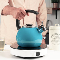 Circulon Enamel On Steel Whistling Tea Kettle 1.9 Liters, Turquoise