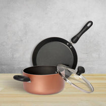 Meyer Non-Stick 3pcs Cookware Set (2.8L/20cm Casserole/Biryani Pot + 24cm Flat Dosa Tawa)