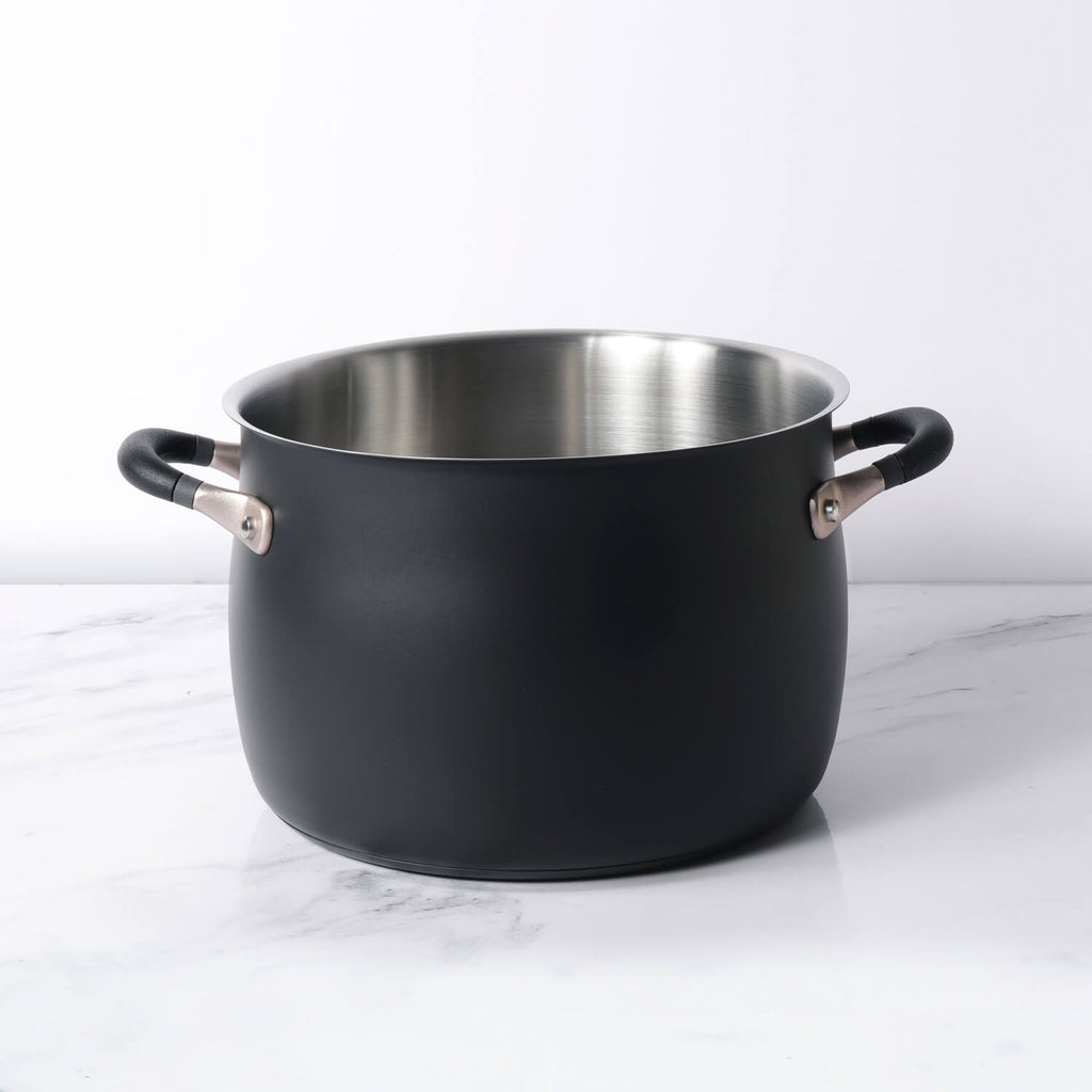 Meyer Accent Series Stainless Steel Stockpot, 6.5 Litres, Matte Black