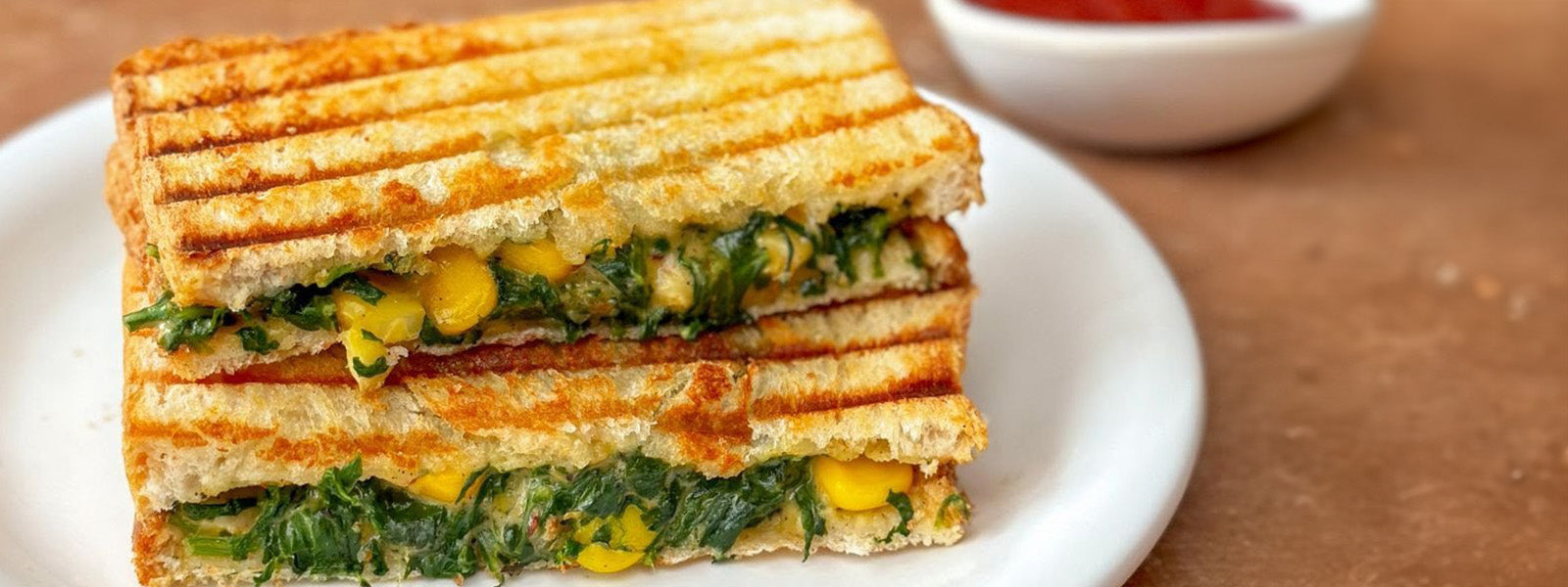 Spinach & Corn Sandwich - PotsandPans India