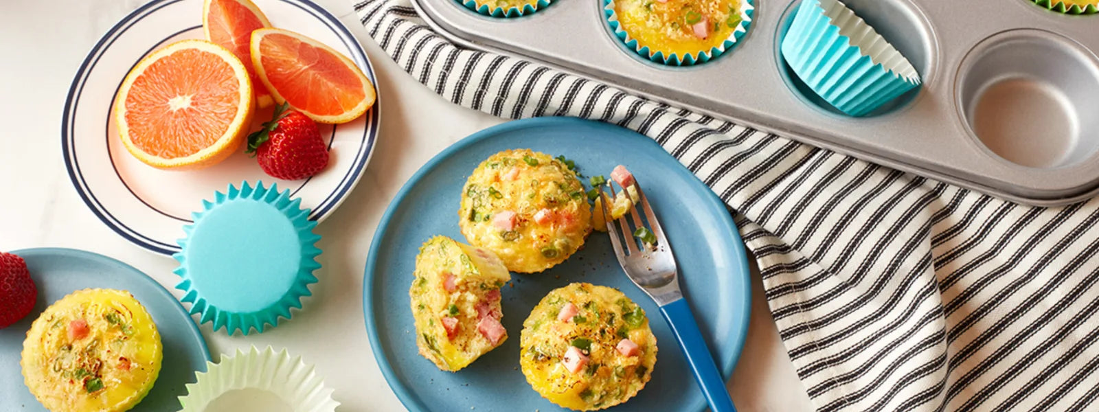 Ham, Egg & Cheese Breakfast Bites: Perfectly portioned breakfast bites with ham, cheese, and veggies, ready in minutes.