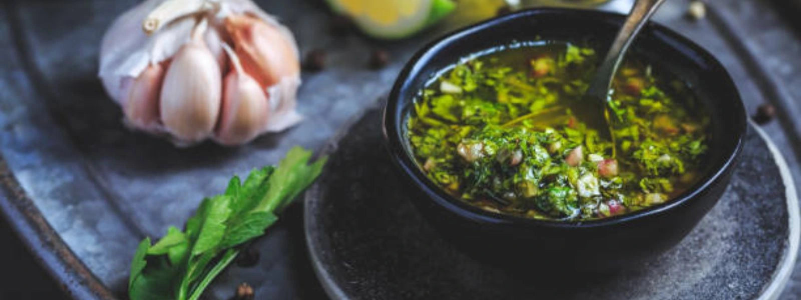 Speed Pulling Chopper Chimichurri: A vibrant, herby Argentine sauce made effortlessly using a manual speed chopper