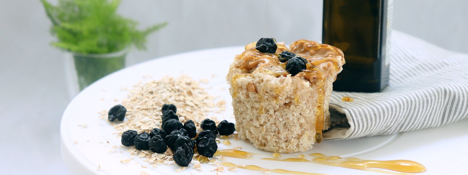 Eggless Oats, Blueberry And Peanut Butter Muffins - PotsandPans India