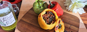 Black Rice and Marinara Stuffed Bellpeppers