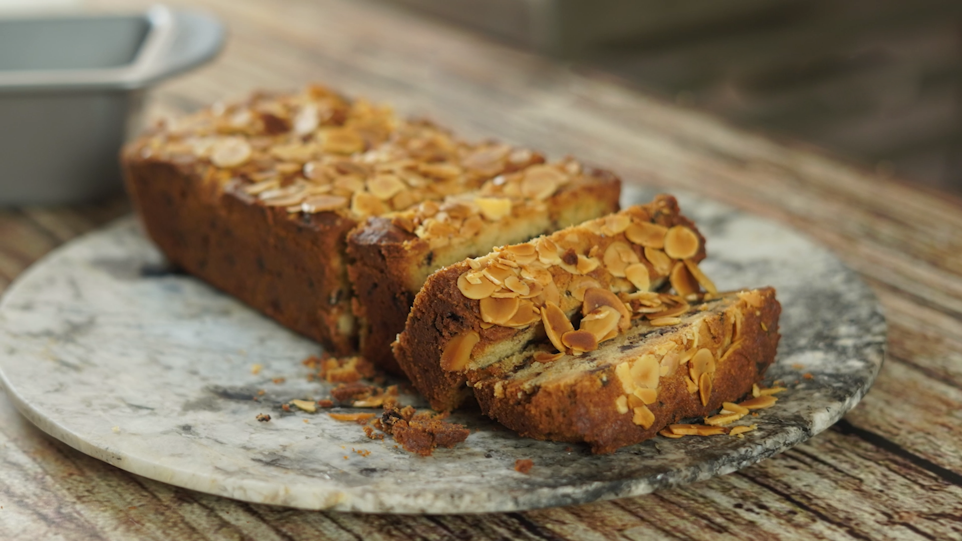 Almonds Chocolate Chip Loaf Cake