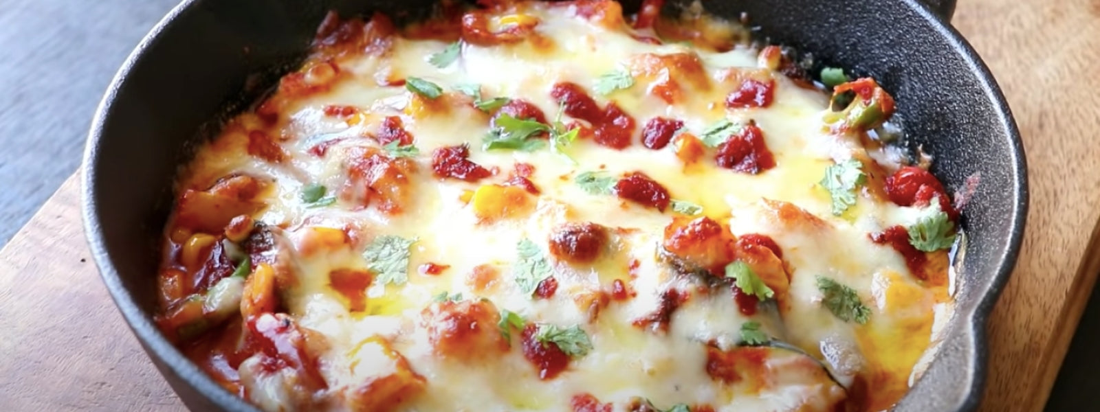 Nutritional Addition in Meal : Baked Cheesy Vegetables in a Cast Iron Skillet