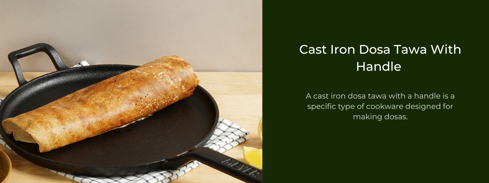 Cast Iron Dosa Tawa With Handle For Ease Of Use - PotsandPans India