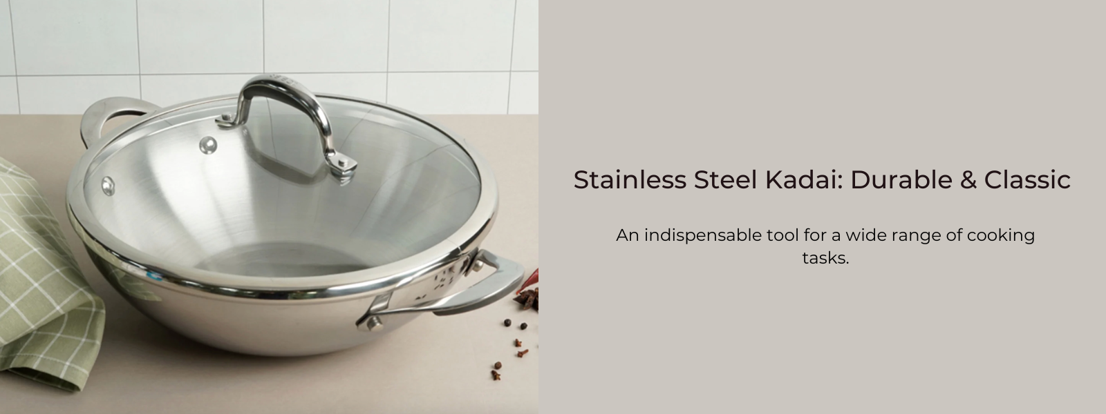 Stainless Steel Kadai: Durable, Multi-Purpose & Classic Cookware ...