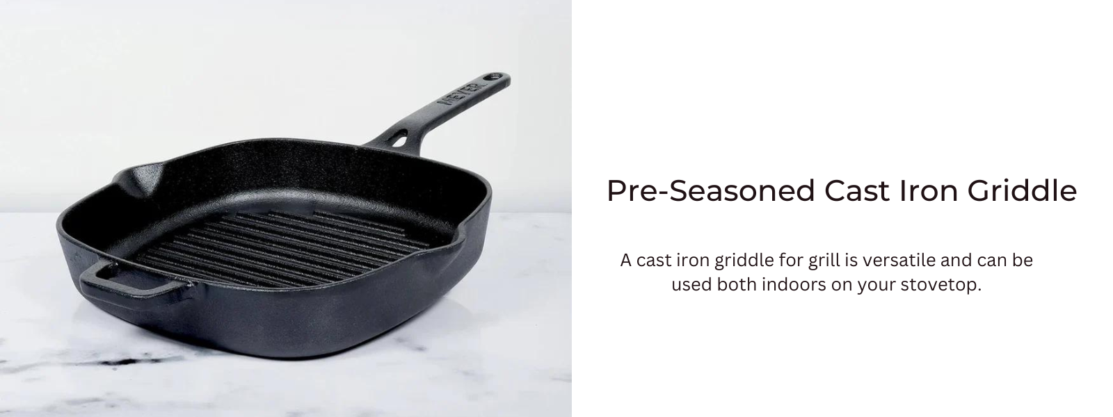 Pre-Seasoned Cast Iron Griddle For Grill