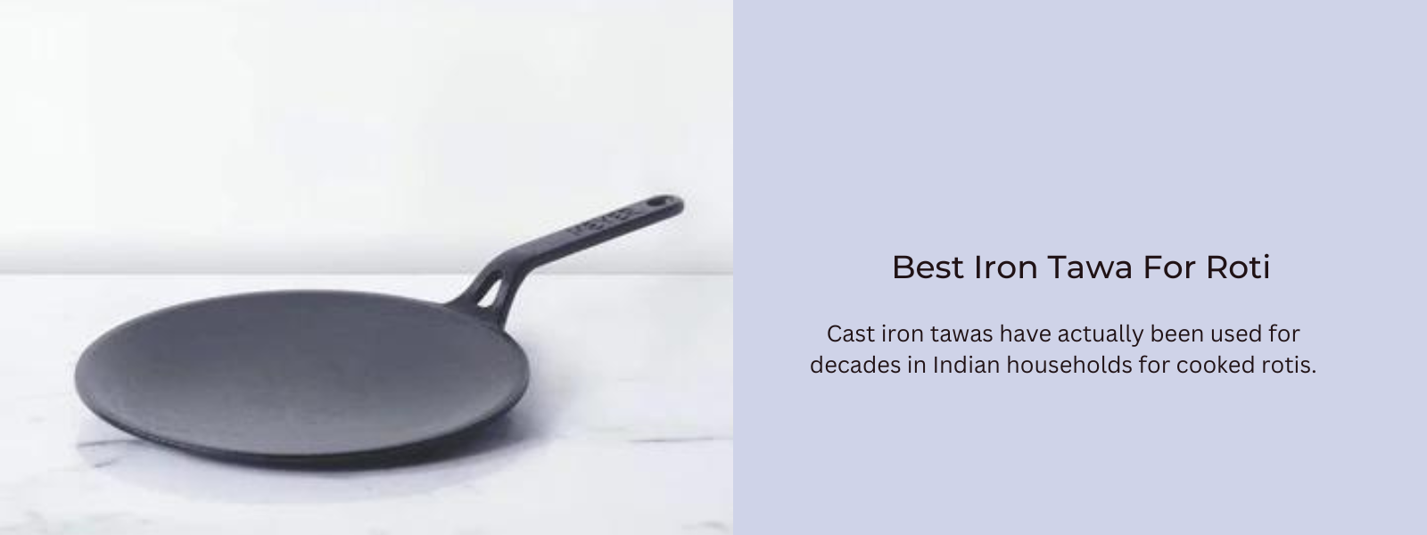 Cast Iron Tawa Cookware with Flat Bottom Ready to Use for Roti