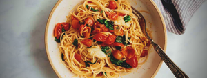 5 ingredient Pasta by Richa Gupta (myfoodstory) in Meyer Anzen Ceramic frypan.