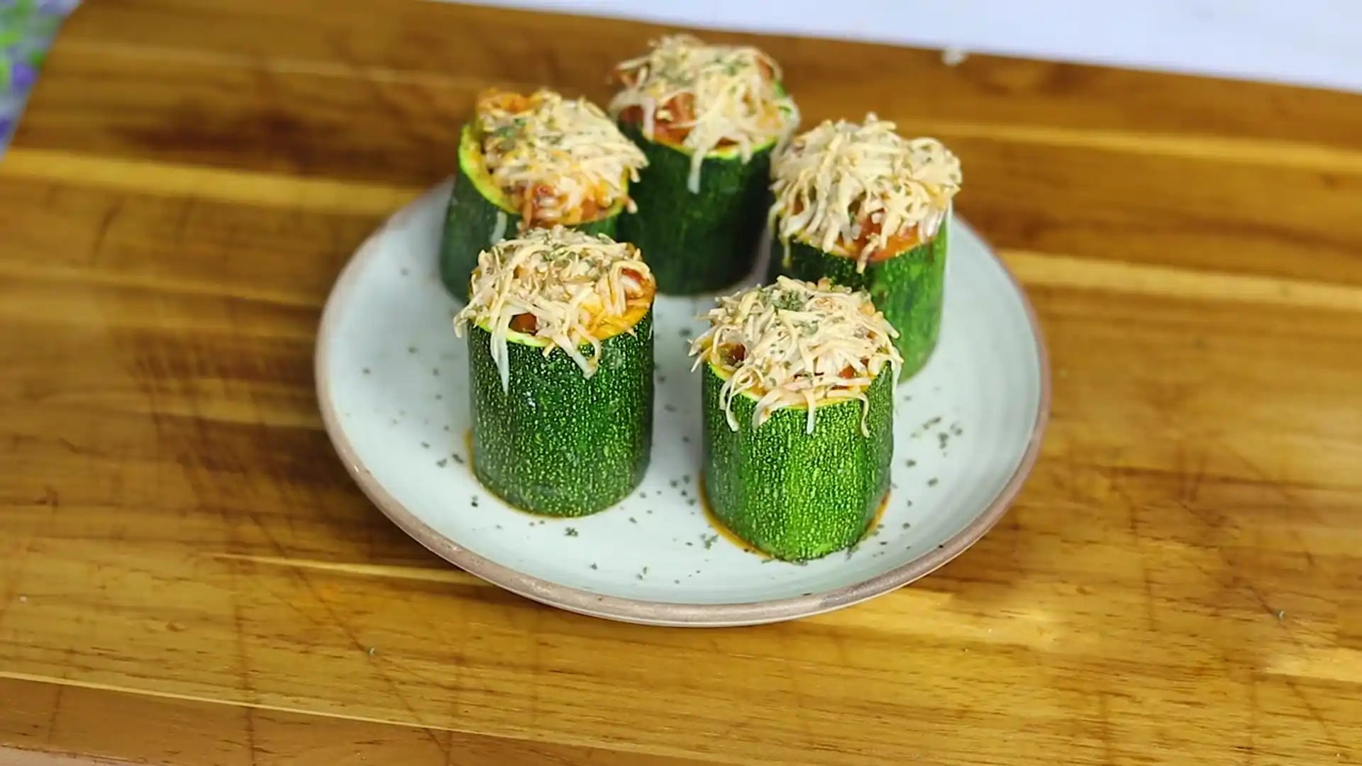 Peperonata Stuffed Zucchini