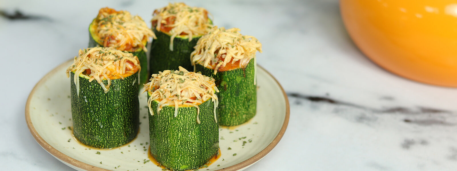 Pepperonata Stuffed Zucchini