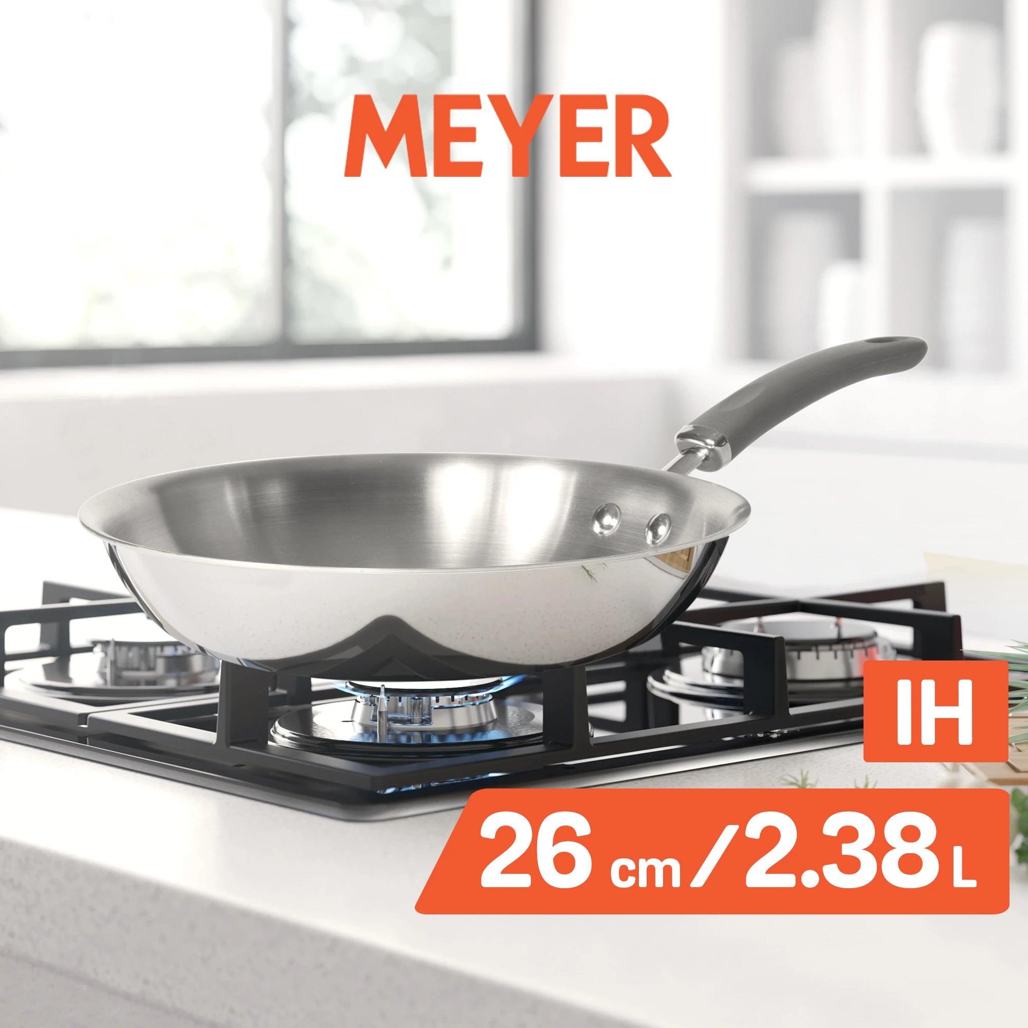 Meyer Trivantage Stainless Steel Triply Cookware Open Frypan, 26cm