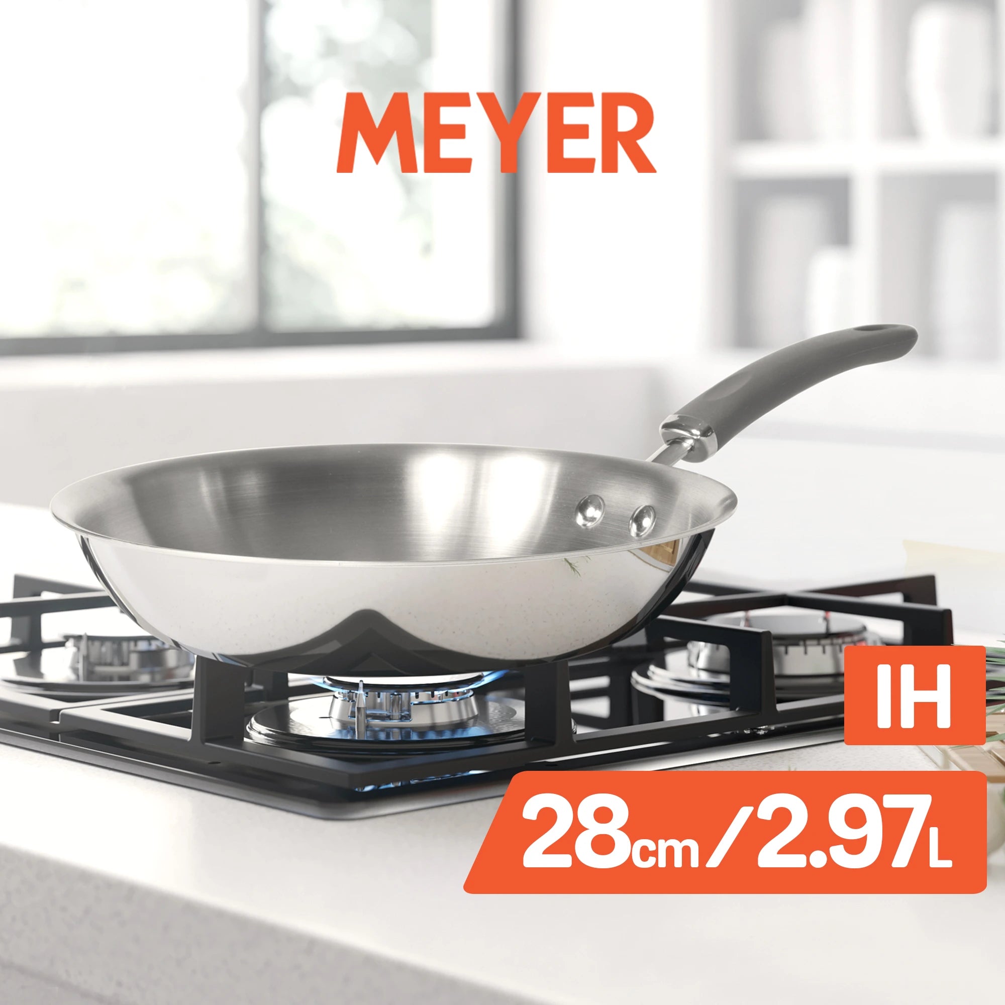 Meyer Trivantage Stainless Steel Triply Cookware Open Frypan, 28cm