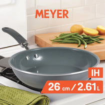 Meyer Anzen Ceramic Coated Cookware 2 piece Set -Frypan + Interchangeable Glass Lid, 26cm