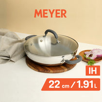 Meyer Trivantage Stainless Steel Triply Cookware Kadai/Wok with Lid, 22cm