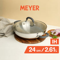 Meyer Trivantage Stainless Steel Triply Cookware Kadai/Wok with Lid, 24cm