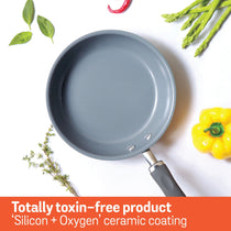 Meyer Anzen Ceramic Coated Cookware 2 piece Set -Frypan + Interchangeable Glass Lid, 26cm