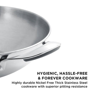 Meyer Select Stainless Steel Frypan and Wok with Lid 3-Piece Cookware Set