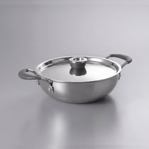 Meyer Trivantage Pro 18cm/1.4L Triply Stainless Steel shallow kadhai with lid