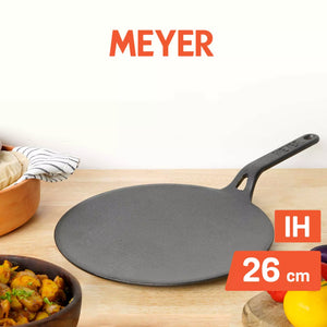 Meyer Pre-Seasoned Cast Iron Roti/Chapati Tawa 26cm, Black-2