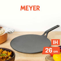 Meyer Cast Iron 2pcs Set - 26cm Curved Roti Tawa + 28cm Flat Dosa Tawa