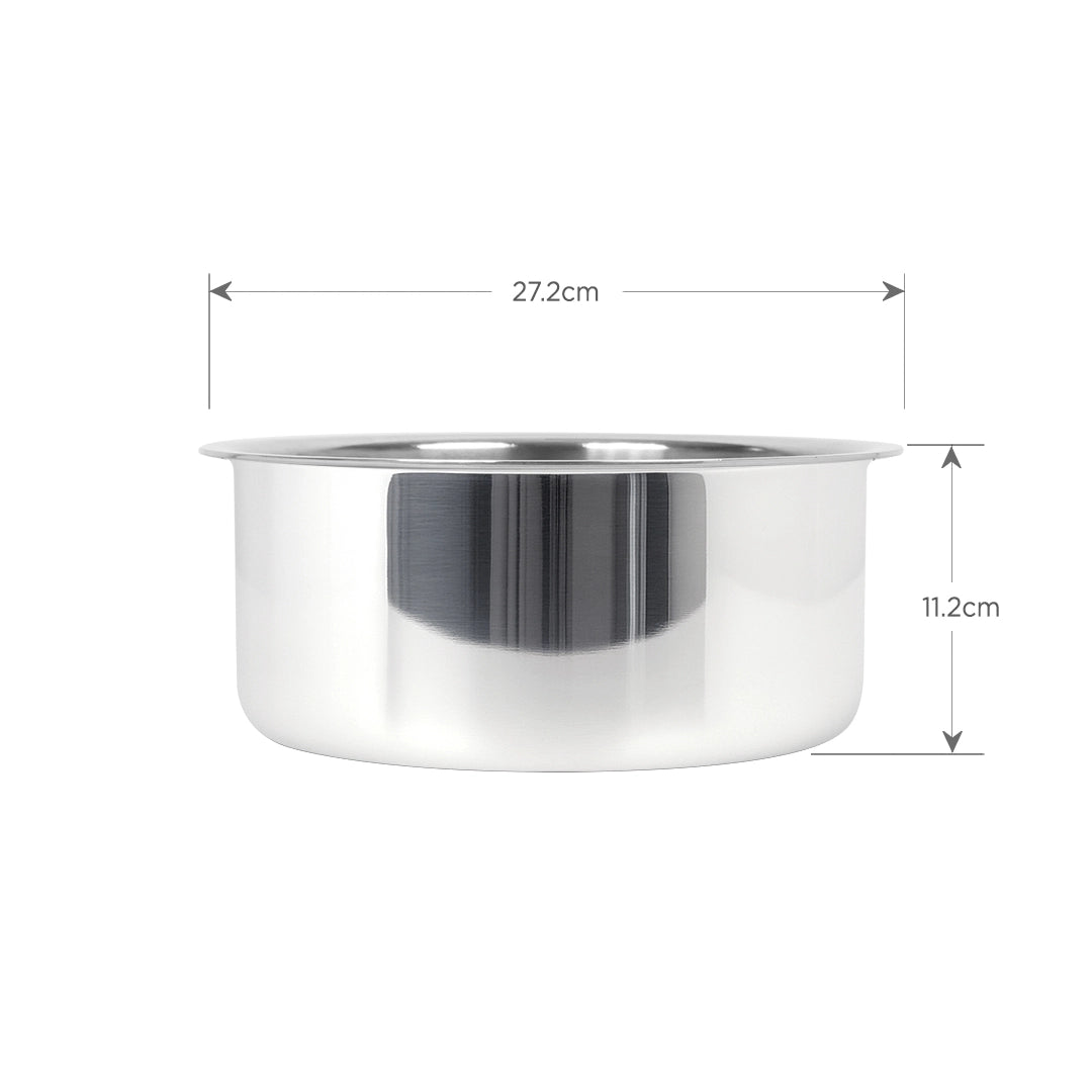 Keuken Pan 8.5 Liter Vier - CI32 Steelpan Van Roestvrij Staal 18/10 Met Een Diameter Van 3-lags Gecapsuleerde Bodem Keuken Pan 8.5 Liter Vier - CI32 Steelpan Van Roestvrij Staal 18/10 Met Een Diameter Van 3-lags Gecapsuleerde Bodem