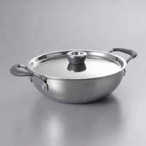 Meyer Trivantage Pro 24cm/2.9L Triply Stainless Steel shallow kadhai with lid
