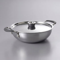 Meyer Trivantage Pro 26cm/3.8L Triply Stainless Steel shallow kadhai with lid