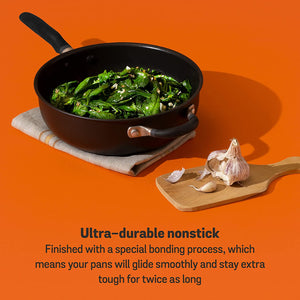 Meyer Accent Series Hard Anodized Nonstick Chef Pan with Helper Handle, 4.5 Liters, Matte Black