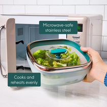 Microwave safe frosted borosilicate glass Anyday dishware- Medium Square Dish
