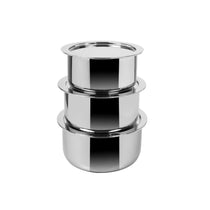 MEYER Trivantage set of 3 Tri-ply Stainless Steel Tope With Lid (14,16,18 cm)